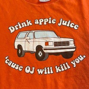 Unisex Orange T shirt. Drink Apple juice…
